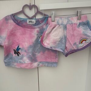 Lola + the Boys Tie Dye Patches Tee and Shorts Set 2